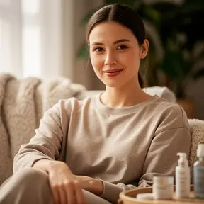 femme cuisinière française souriante en cuisine avec lumière douce