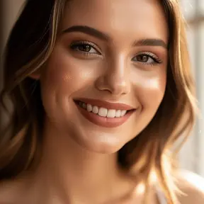 femme française souriante lisant un blog culinaire en lumière naturelle