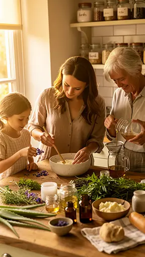 cuisine minimaliste après cuisson lumière naturelle douce ambiance chaleureuse et calme