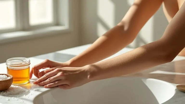 Mesuré l'effet d'un gommage au sucre et miel pendant cinq semaines sur coudes